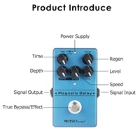 Pédale d'effets de guitare 2-en-1 faite à la main pour vente en gros : Delay, Echo, Distorsion, Overdrive, Chorus, Fuzz, Treble Box pour guitare électrique et basse