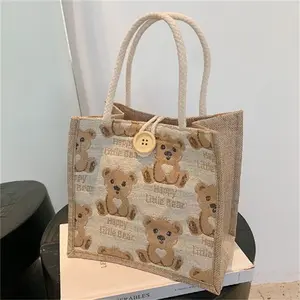 2023 новые маленькие сумки с медведем, Льняная сумка, маленькая сумка-сумка для студентов, дешевая мини-сумка для девочек