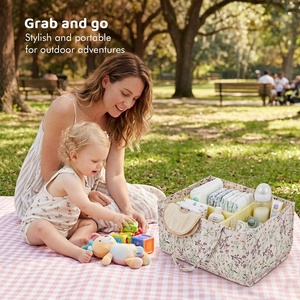 Organisateur de couches portable et pliable, matelassé et <span class=keywords><strong>lavable</strong></span>, grand sac de rangement multifonctionnel pour essentiels de nouveau-nés - Product Image 6