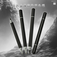 Stylo à bille en métal 2-en-1 de 1mm et stylo à pointe sans encre Outil d'écriture noir et bleu Business Aucun affûtage requis
