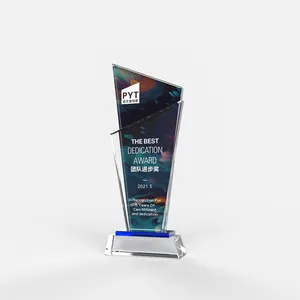 Nuevo trofeo personalizado K9 de cristal transparente, trofeo de premio de competición de baloncesto de colores