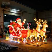 Décoration de renne rougeoyante faite à la main de qualité supérieure-Lanterne de renne LED pour décoration extérieure de Noël e