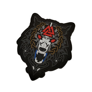 Pvc Dierenbadges Met Haak En Lus Viking Wolf Hoofd Siliconen Rubber Tactische Patches Voor Hoed - Product Image 6