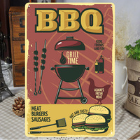Promotion : Plaque Métallique Vintage 20x30CM – Décoration Murale Classique pour Cuisine, Restaurant, Café, Barbecue – Affiche Métallique Personnalisable