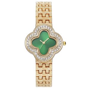 <span class=keywords><strong>Orologio</strong></span> in Acciaio Inossidabile 8473 con Quadrante Verde a Quadrifoglio, Orologi di Lusso con Cristalli per <span class=keywords><strong>Donna</strong></span> - Product Image 3