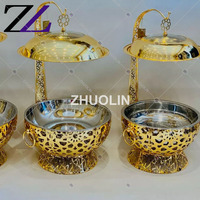 2024 maître de cuisine transparent accrocher couvercle en verre arbre chef et plats apéritif argent plaqué luxe pour buffet réchaud