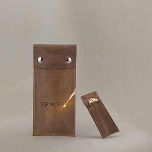 Leather <b>Watch</b> Storage <b>Case</b> Crazy Horse Design Snap Button Closure Portable High-End Luxury <b>Watch</b> for - Product Image 3