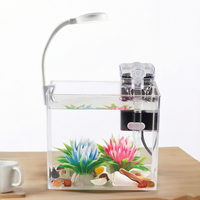 Aquarium de bureau paysager en plastique transparent haute qualité pour poissons Betta, boîte créative pour aquascape DIY, décoration écologique