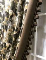 Tissu jacquard en chenille teint en fil – Tissage exquis, tons riches, style rétro – Idéal pour les rideaux, les housses de canapé et les coussins