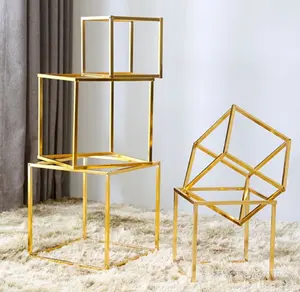 Wedding Flower Stand Rectangle Gold Metal Centerpiece Stand Event Wedding Wedding Supplies Decorations For Table Flower