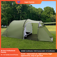 Tente de camping professionnelle pour l'extérieur, une pièce, un salon, double couche, imperméable, type tunnel