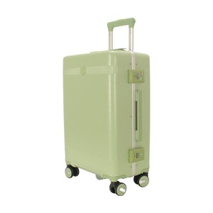Light Green 20-Inch PC Aluminum Frame Spinner <b>Suitcase</b> Lightweight Carry On Trolley Case For Leisure Travel - Product Image 2