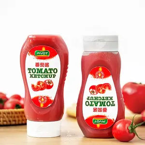 food grade pet 336ml 11oz condiment squeeze ketchup bbq plastic sauces packaging bottle with flip top cap