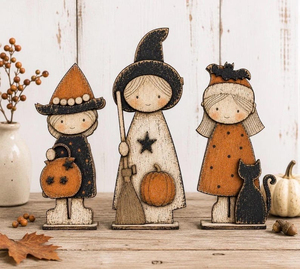 Decorazioni di Halloween Personalizzate, Simpatiche <span class=keywords><strong>Streghe</strong></span> di Halloween con Supporti, Include le <span class=keywords><strong>3</strong></span> <span class=keywords><strong>Streghe</strong></span>. Kit fai da te (NON VERNICIATO NON ASSEMBLATO). - Product Image 1