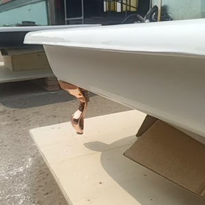 <span class=keywords><strong>Receveur</strong></span> <span class=keywords><strong>de</strong></span> <span class=keywords><strong>douche</strong></span> carré autoportant en fonte décoratif avec finition blanche, pieds en forme <span class=keywords><strong>de</strong></span> griffes, 42x42x11, drain central, traditionnel - Product Image 6