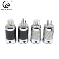 ABD Versiyonu Elektrik Fişleri XSSH YIVO Hi-end Karbon Fiber Bakır Rodyum Kaplama 15A Standart Topraklamalı 3 Pinli Güç Fişi