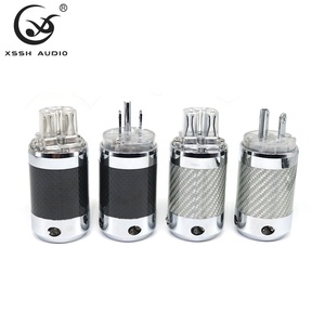 Prises électriques version américaine XSSH YIVO haut de gamme en <span class=keywords><strong>fibre</strong></span> de carbone, cuivre plaqué rhodium, 15A, mise à la terre standard, 3 broches - Product Image 4