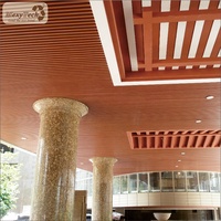Plafond en PVC ignifuge WPC de haute qualité au design luxueux avec grille de plafond pour hôtel, hôpital, gymnase