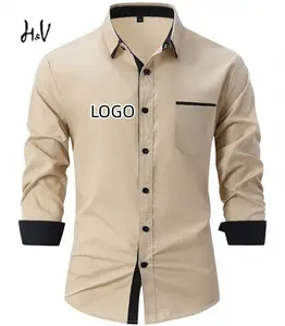 LH定制男式长袖衬衫休闲正装t恤纯棉正式办公男式衬衫男式夏季衬衫