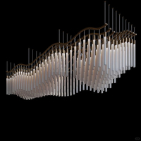 Lustre moderne de conception contemporaine avec éclairage LED long pour hall d'hôtel, personnalisation moderne