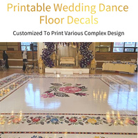 Autocollant de sol en vinyle PVC blanc brillant mat à faible adhérence, amovible, pour piste de danse, autocollants personnalisés pour allée de mariage, décorations d'événements