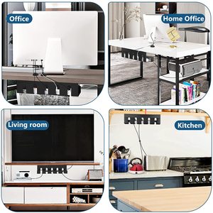 Organizador de cables de instalación de tornillos de cinta para gestión de cables de escritorio para mesa - Product Image 6