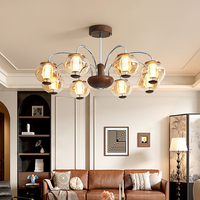 Lustre LED AC en métal argenté, style médiéval français du milieu du siècle, grande taille, hauteur réglable, intensité variable, pour restaurant, bureau, chambre, salon