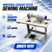 Machine à coudre industrielle à point noué à lit plat, entraînement direct par ordinateur, synchronisation par chaîne, pour cuir lourd, modèle RN-0303DLS