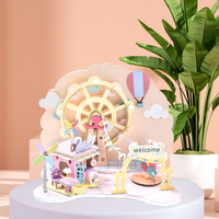IIECREATE Kit de maison DIY à l'échelle 1:24, style simple, éco-responsable, mini-puzzle fait main pour accessoires, couleur exquise de niveau intermédiaire