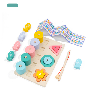 Blocs en bois Montessori Activités d'apprentissage préscolaire Jouets d'empilage et de tri d'animaux - Product Image 2