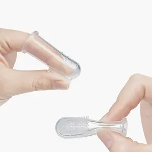柔软婴儿硅胶手指牙刷透明双酚a免费手指刷婴儿儿童清洁牙齿出牙器