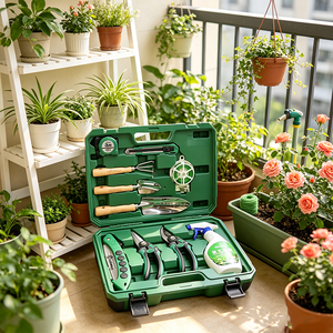 Kit <span class=keywords><strong>d</strong></span>'outils de jardinage professionnel 10-en-1 pour l'<span class=keywords><strong>entretien</strong></span> des plantes en extérieur avec pulvérisateur et fil de ligature pour les jardiniers de jardin - Product Image 1