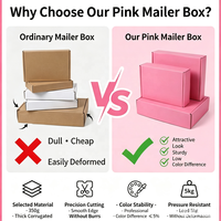Boîte d'expédition rose pliable de luxe avec couvercle, en carton ondulé, pour emballage cadeau recyclable avec logo personnalisé, en stock