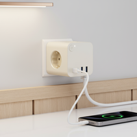 Prise de courant portable KC Cube, norme européenne, prise intelligente avec 3 prises AC, 2 USB et 2 TYPE-C, courant nominal 16A, pour usage au bureau