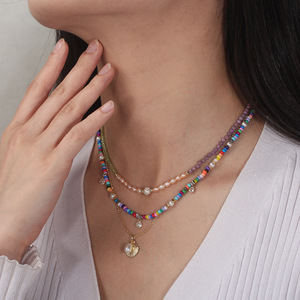 Women's HR Bohemian Trendy Oval Cut Freshwater <b>Shell</b> Pearl <b>Bracelet</b> Elegant Multicolor Glass Beaded Handmade Gift Jewelry - Product Image 5