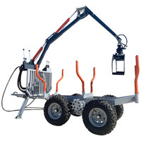 Remorque à bûches en bois lourd avec grue Remorque Quad ATV avec crochet de capture de bûches