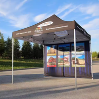 Tonnelle pliante instantanée d'extérieur avec logo imprimé par sublimation entièrement personnalisé, cadre en alliage d'aluminium, tissu Oxford