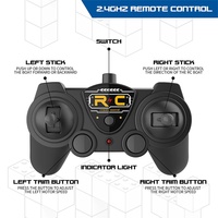 Flytec V101 Barco de Bloques de Construcción RC 4 en 1, Control Remoto de 2.4GHz y 2 Canales, Juguete STEM, Resistente al Agua, Baterías Recargables de Alta Velocidad
