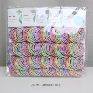 20종 기본 아동용 헤어끈 세트, 여아용 패션 스크런치 액세서리 - Product Image 3