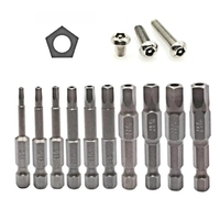 S2 acier 1/4 vis pentagonale intérieure ensemble de pilote électrique vélo pentagonale pneumatique tête peu accessoire