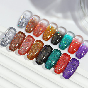 Esmalte de Uñas Láser con Lentejuelas de 8 Colores al por Mayor, Esmalte de Uñas Popular con Diamantes Rotos para Salón de Uñas - Product Image 4