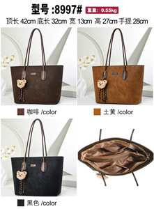 Borsa Tote Alla Moda, Semplice e Retrò, Grande Capacità, a Tracolla, Versatile, da Portare Sotto il Braccio - Product Image 5