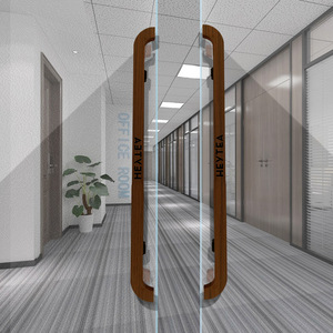 Manija <span class=keywords><strong>de</strong></span> puerta <span class=keywords><strong>de</strong></span> vidrio <span class=keywords><strong>de</strong></span> madera <span class=keywords><strong>de</strong></span> nogal maciza con LOGO grabado personalizado, herrajes comerciales para tiendas minoristas <span class=keywords><strong>de</strong></span> <span class=keywords><strong>ropa</strong></span>. - Product Image 2