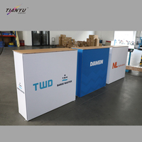 Stands d'exposition portables sur mesure de 10 pieds, 20 pieds, 30 pieds, présentoirs pliables pour salons professionnels, ensemble de comptoirs de réception en forme de L