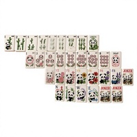 Jeu de Mahjong américain, tuiles de Mahjong Panda, design floral à 3 couches avec tuiles Joker et tuiles des éléments, pour soirée de jeu en famille, cadeau de fête