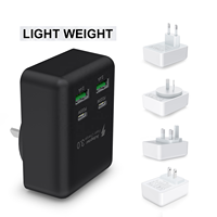 HNT Nouveau chargeur mural USB Type-C à 4 ports tendance PD 3.0 QC3.0 32W à charge rapide pour téléphone, ordinateur portable, tablette avec 5V/2.4A, respectueux de l'environnement
