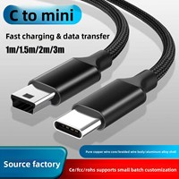 Câble en cuivre Type-C vers Mini-USB avec connecteur en T pour ordinateurs portables, appareils photo et disques durs – Transfert de données et charge
