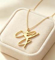 Collier de gymnastique rythmique pour fille en acier inoxydable, plaqué PVD, étanche, pendentif gymnaste, bijoux de sport pour femme, vente en gros