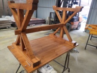 Table rectangulaire en bois massif, nouveau design, pour mariage en plein air, vente chaude
