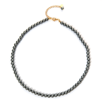 Collares de Perlas Negras de Tahití CBBA-1677, Acero Inoxidable 316L con Baño de Oro, Grado AAA, Elegantes y Lujosos para Uso Diario de Mujeres